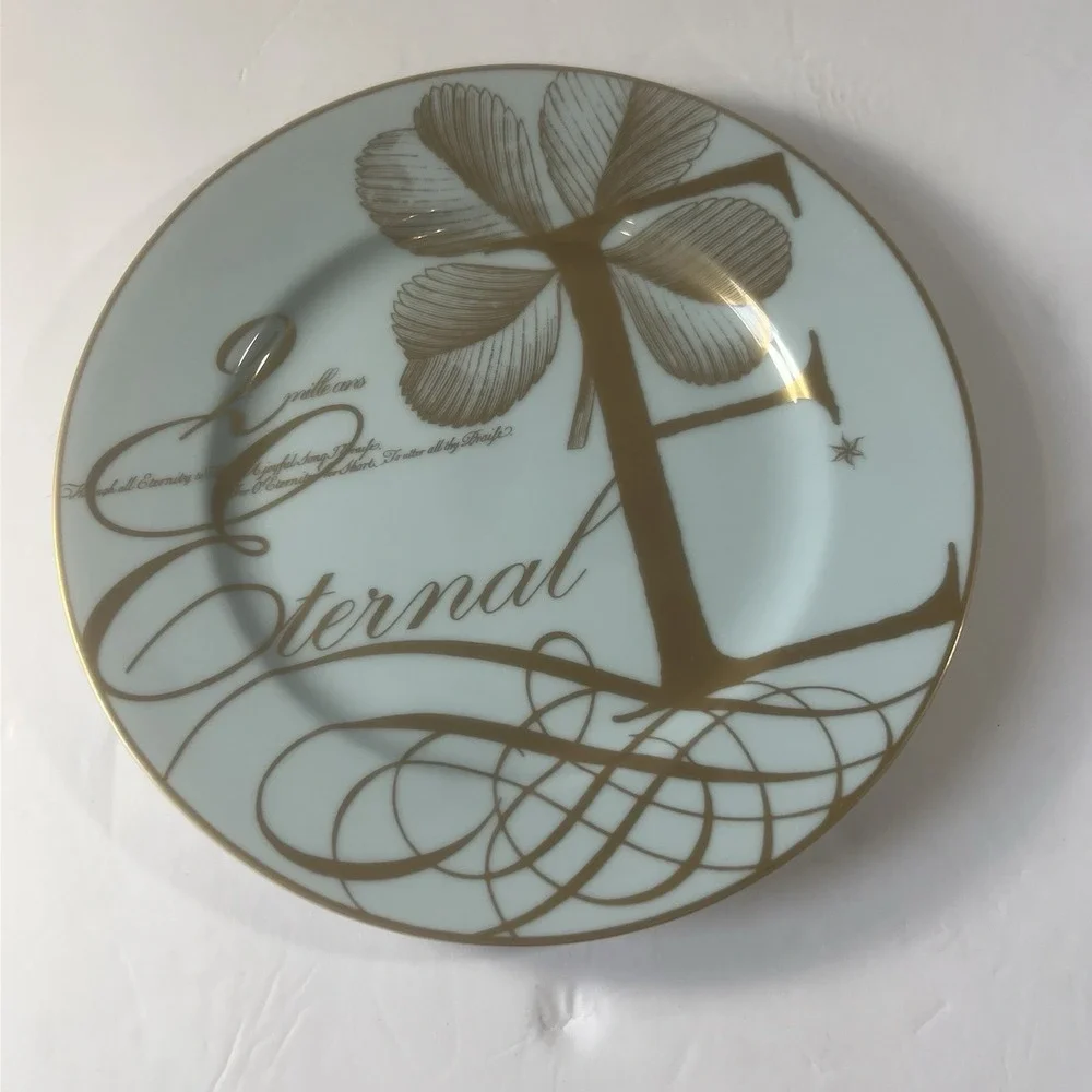 Williams-Sonoma Eternal Script Dessert Plate - Circa 2000 - Made in Japan - 7.5